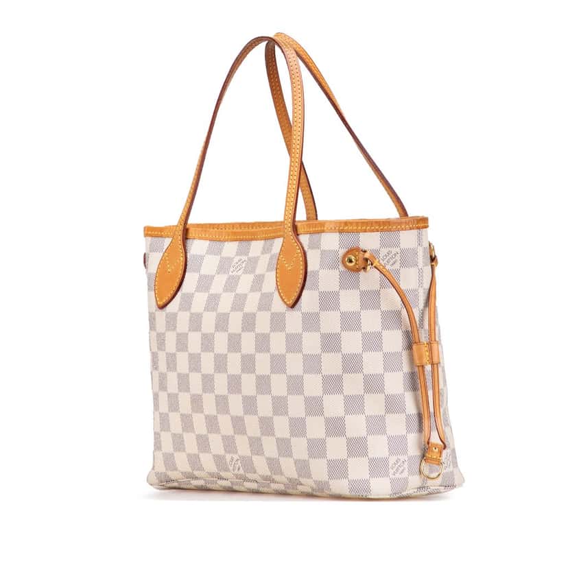 Louis Vuitton Damier Azur Neverfull PM White Canvas Very good condition - Back View