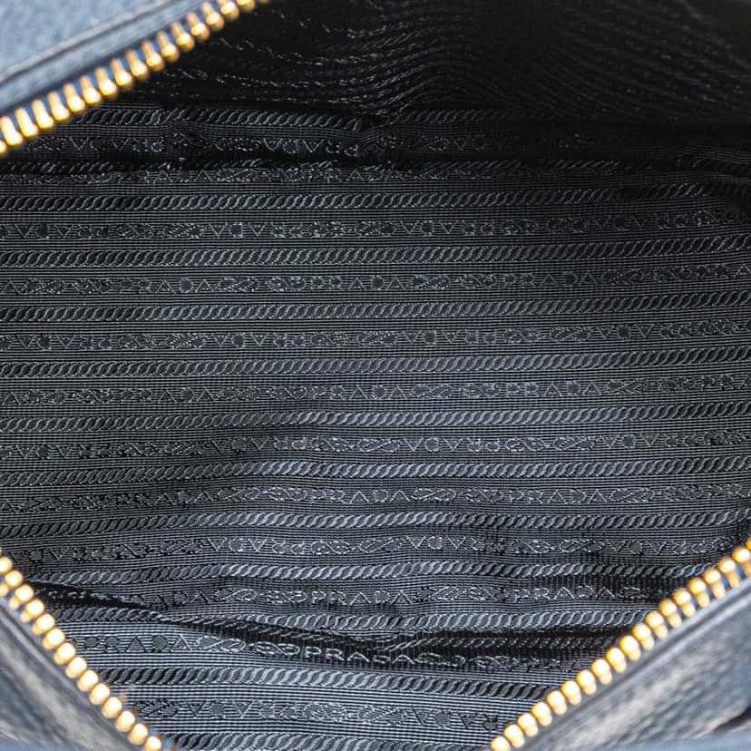 Prada Vitello Daino Sacca 2 Manici Convertible Tote Blue Leather Good condition - Model View