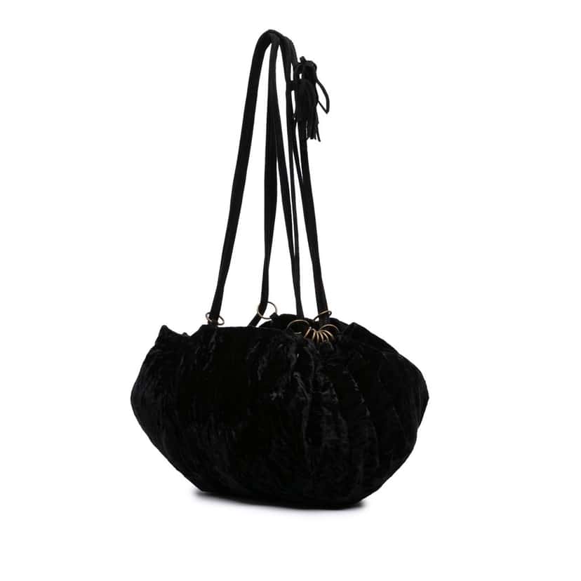 Prada Velvet Shoulder Bag Black Velvet Good condition - Back View