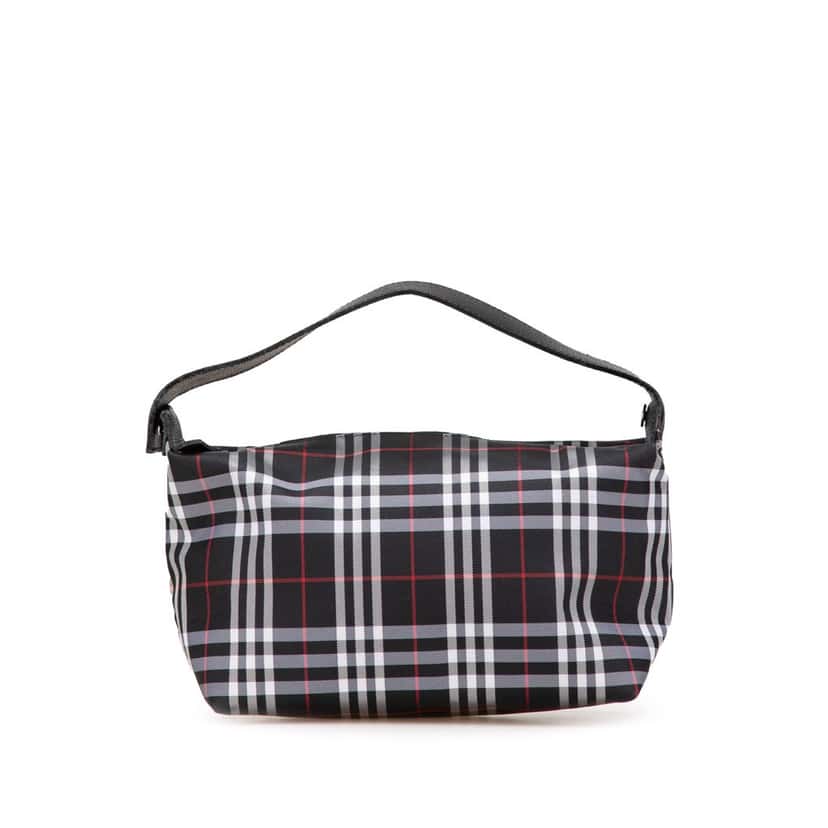 Burberry House Check Nylon Handbag Black Good condition - Front View