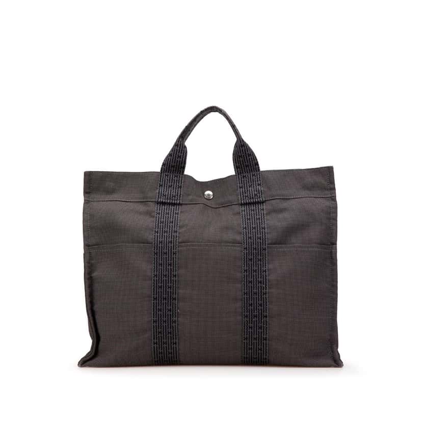 Hermès Canvas Herline MM Grey Canvas Good condition - Front View