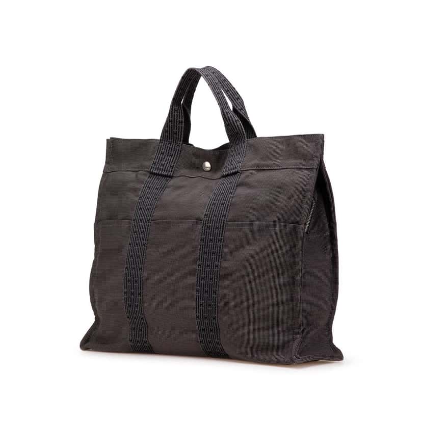 Hermès Canvas Herline MM Grey Canvas Good condition - Back View