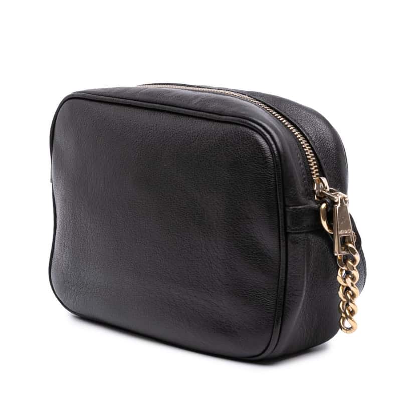 Versace Calfskin Palazzo Medusa Camera Bag Black Leather Good condition - Back View