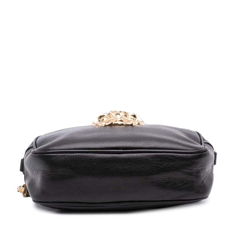 Versace Calfskin Palazzo Medusa Camera Bag Black Leather Good condition - Inside View