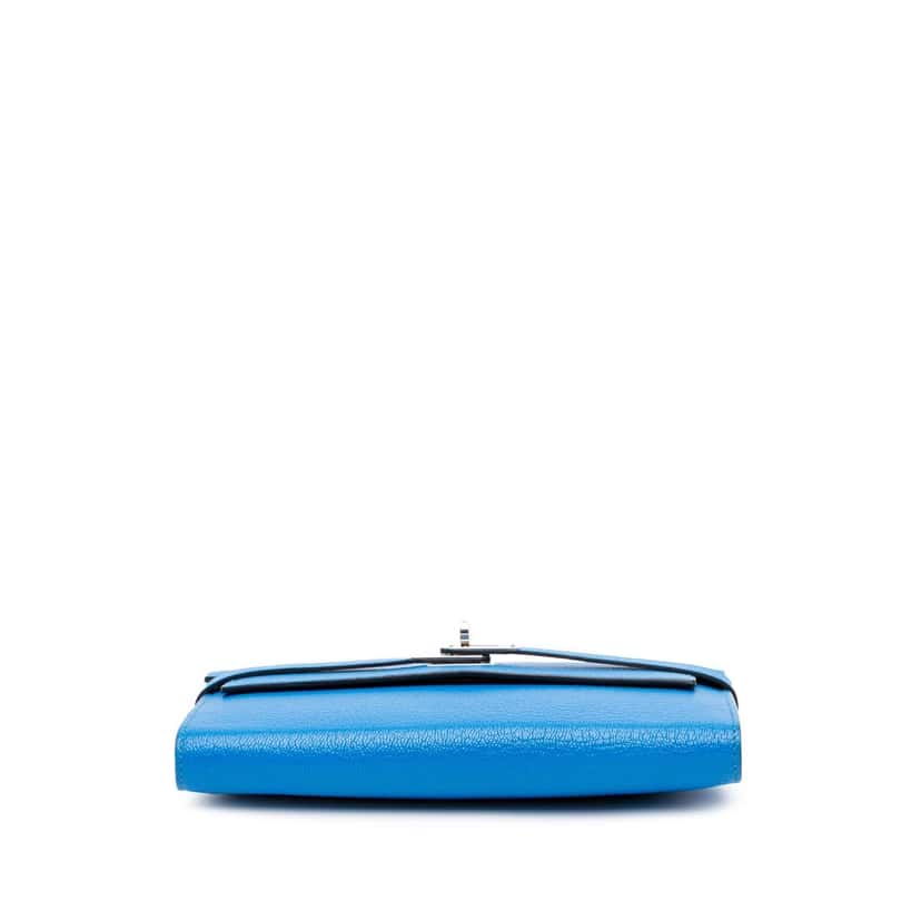 Hermès Chevre Mysore Kelly Longue Wallet Blue Leather Good condition - Inside View