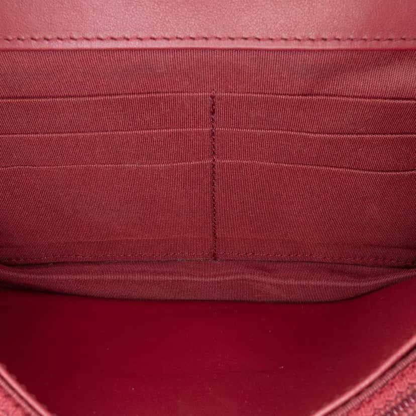 Chanel Quilted Caviar Boy Wallet on Chain Red Leather Good condition - Model View