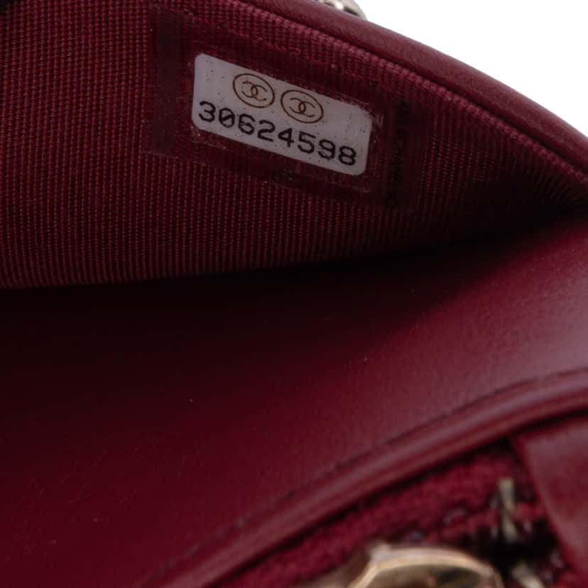 Chanel Quilted Caviar Boy Wallet on Chain Red Leather Good condition - Box View