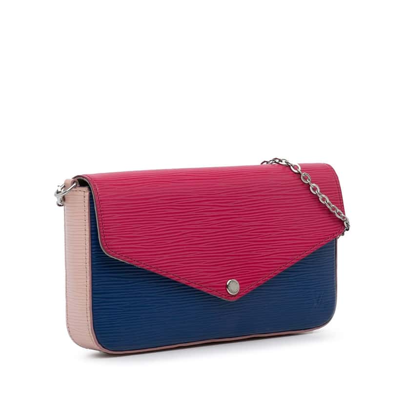 Louis Vuitton Epi Tricolor Pochette Felicie Pink Leather Good condition - Back View