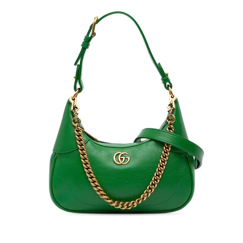 Gucci Small Leather Aphrodite Satchel Green Leather Good condition - Front View