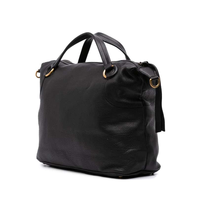 Gucci Leather Twill Satchel Black Leather Good condition - Back View