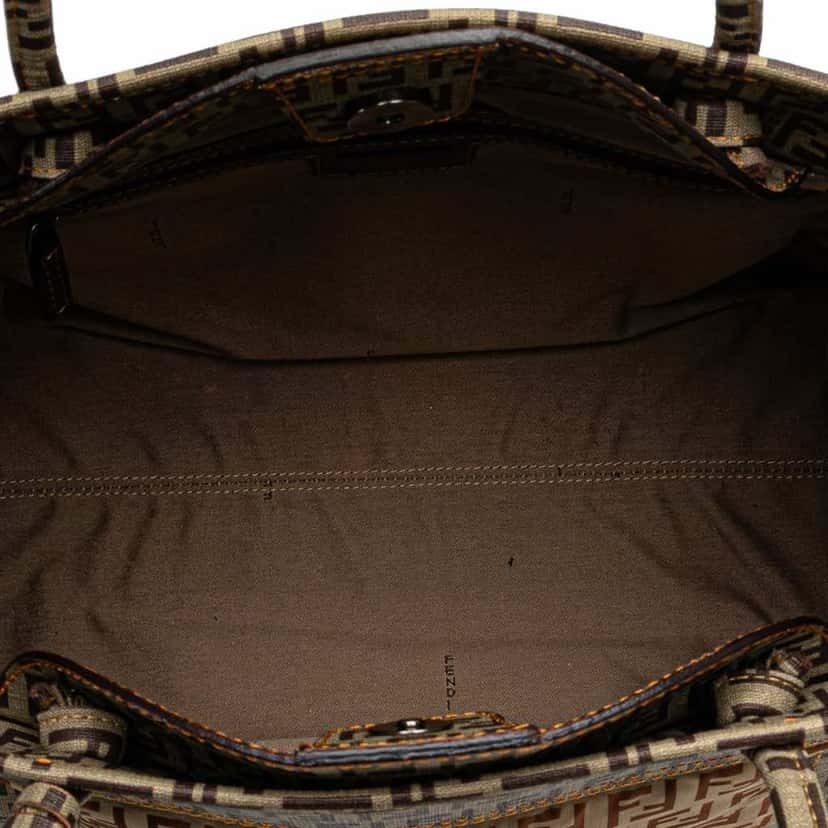 Fendi Zucchino Nylon and Spalmati Grande Pillow Tote Brown Very good condition - Model View