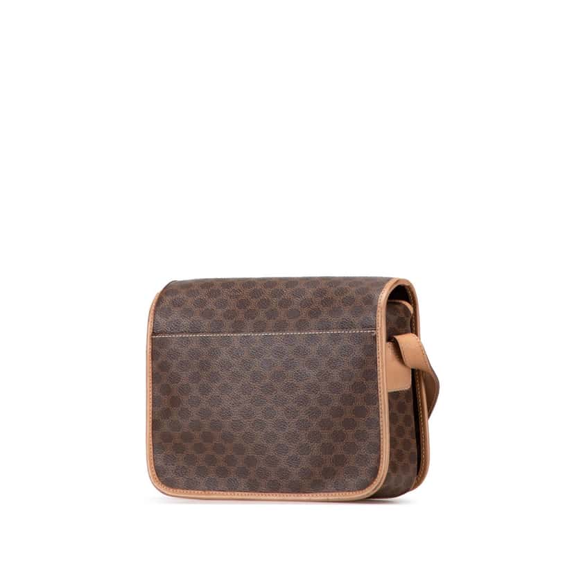 Celine Macadam Coated Canvas Crossbody Brown Canvas Fair condition - Back View