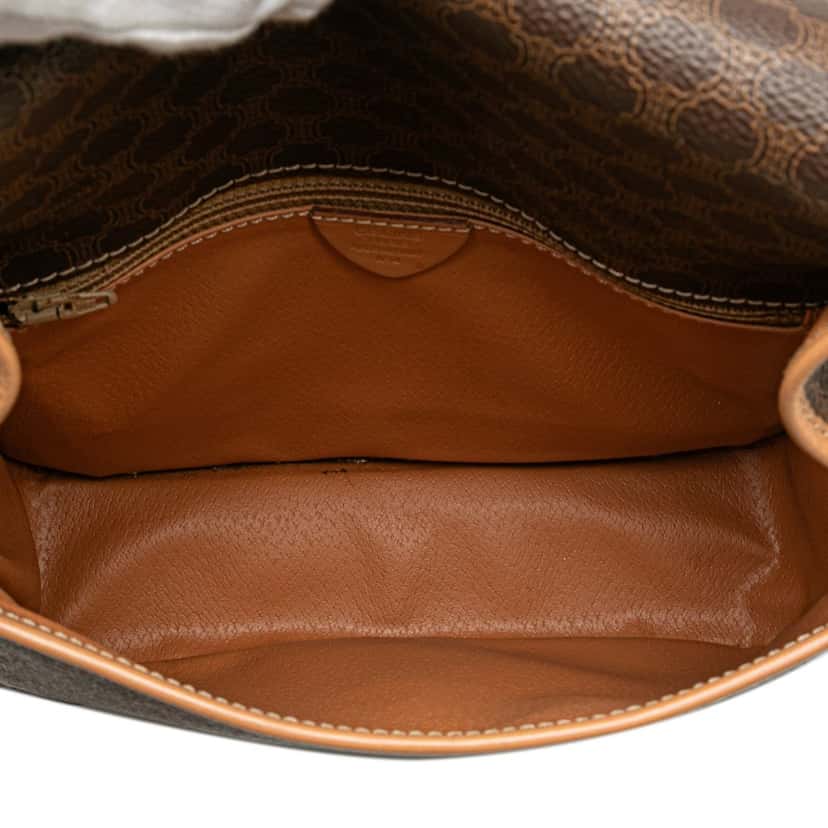 Celine Macadam Coated Canvas Crossbody Brown Canvas Fair condition - Model View