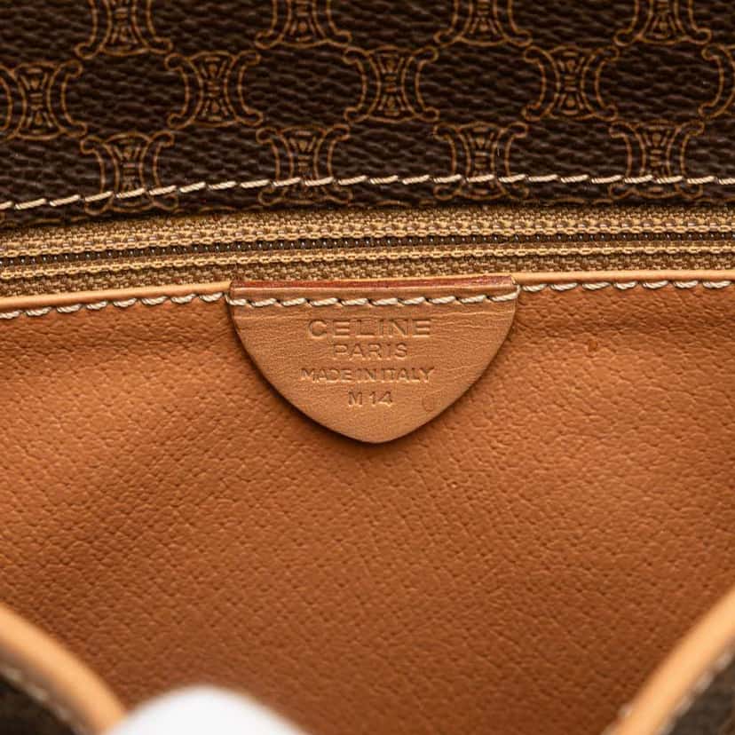 Celine Macadam Coated Canvas Crossbody Brown Canvas Fair condition - Box View