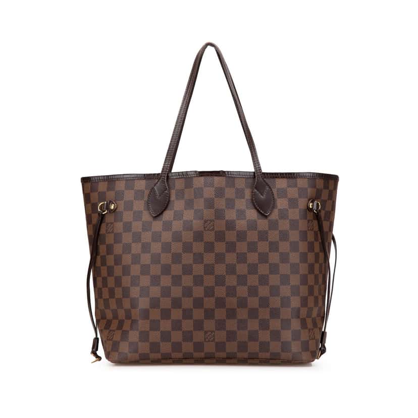 Louis Vuitton Damier Ebene Neverfull MM Brown Canvas Good condition - Front View