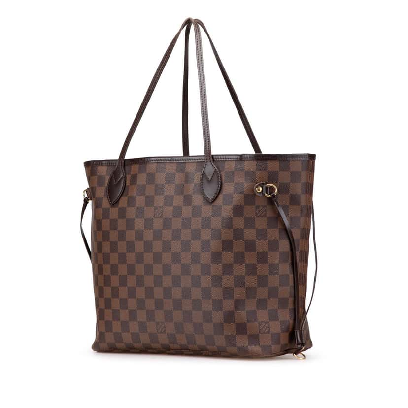 Louis Vuitton Damier Ebene Neverfull MM Brown Canvas Good condition - Back View