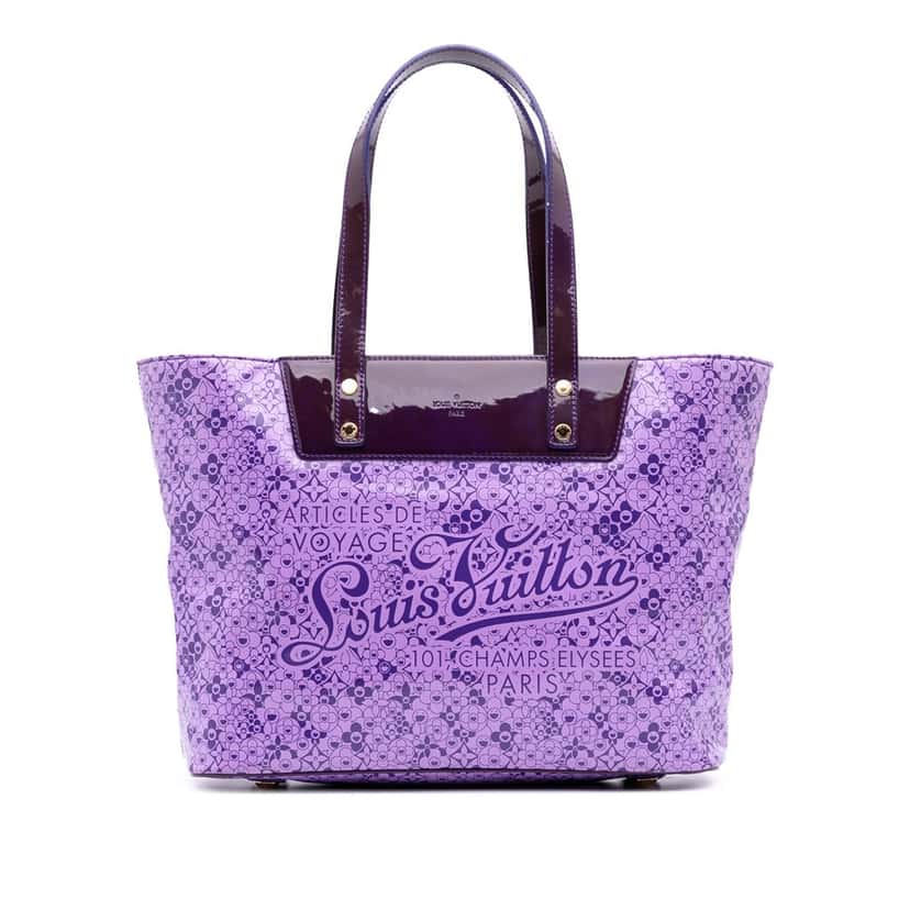 Louis Vuitton Takashi Murakami Coated Canvas Cosmic Blossom Tote PM Purple Canvas Good condition - Front View