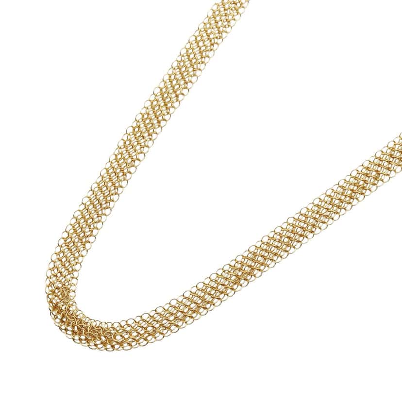 Tiffany & Co 20K Yellow Gold Elsa Peretti Mesh Chain Necklace Gold Gold Good condition - Back View