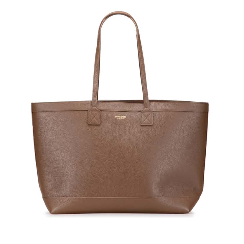 Burberry Medium Grained Calfskin London Tote Brown Leather Good condition - Front View