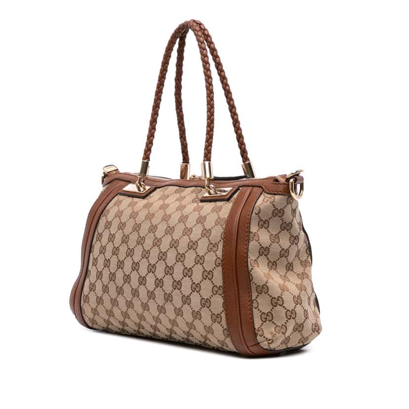 Gucci GG Canvas Bella Satchel Brown Canvas Good condition - Back View