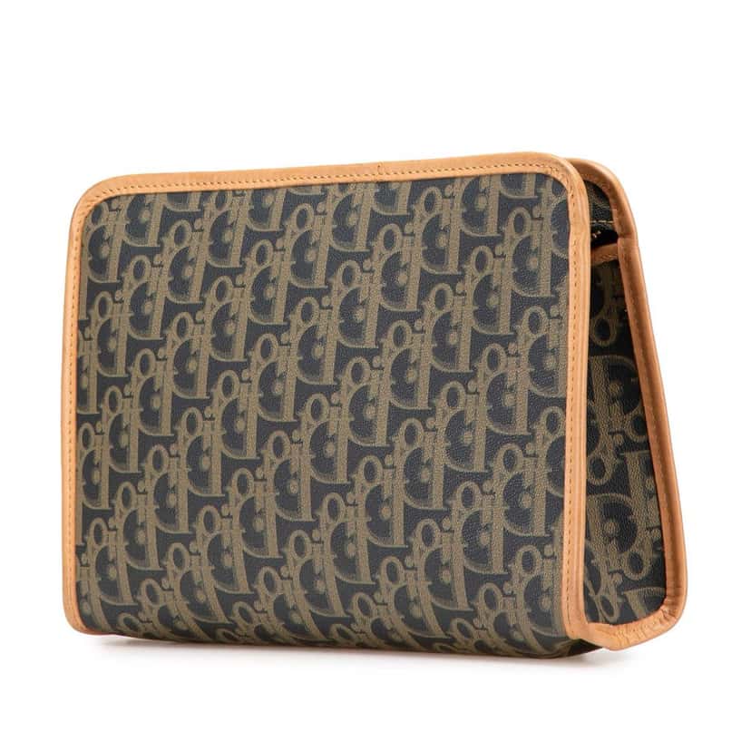 Dior Diorissimo Trotter Coated Canvas Clutch Blue Canvas Good condition - Back View