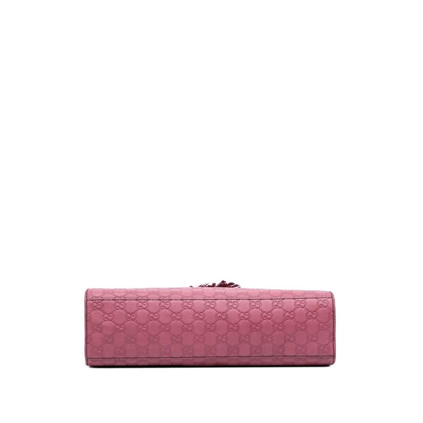 Gucci Large Guccissima Emily Shoulder Bag Pink Leather Good condition - Inside View