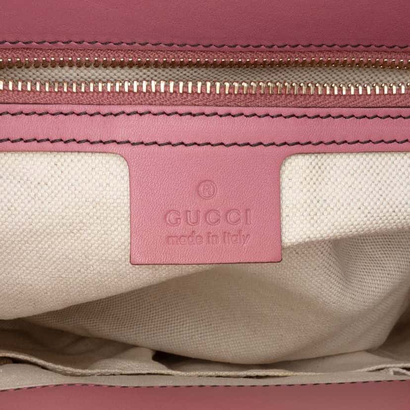 Gucci Large Guccissima Emily Shoulder Bag Pink Leather Good condition - Box View
