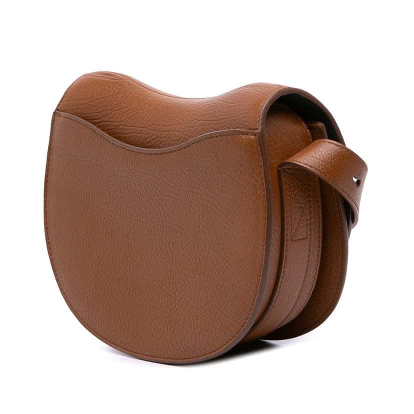 Burberry Small Grained Calfskin Rocking Horse Crossbody Brown Leather Good condition - Back View