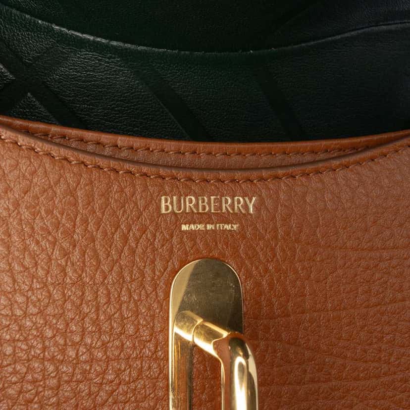 Burberry Small Grained Calfskin Rocking Horse Crossbody Brown Leather Good condition - Box View