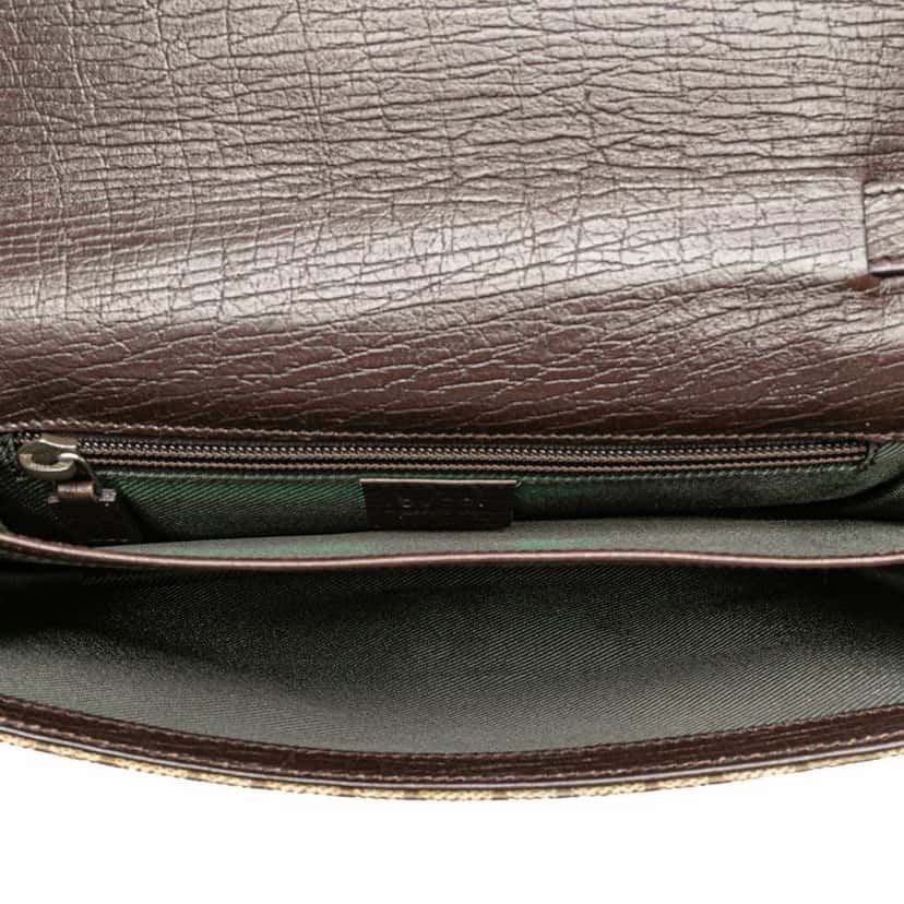 Gucci GG Supreme Clutch Brown Canvas Good condition - Model View