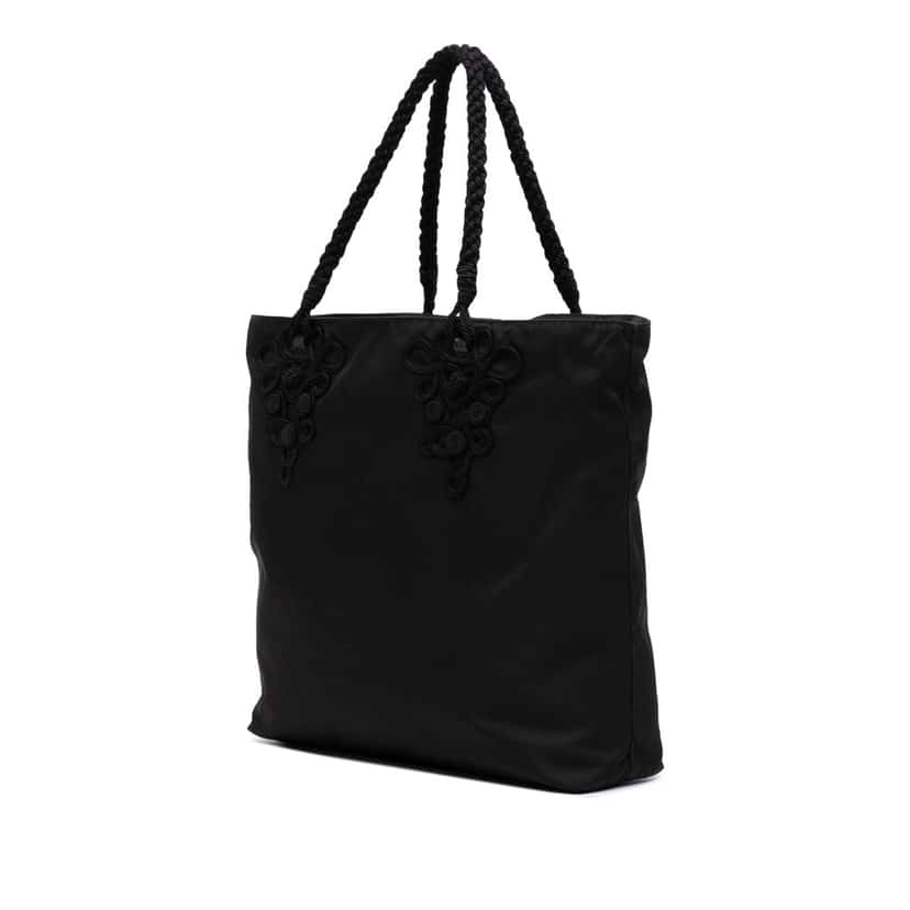 Prada Tessuto Braided Tote Black Good condition - Back View