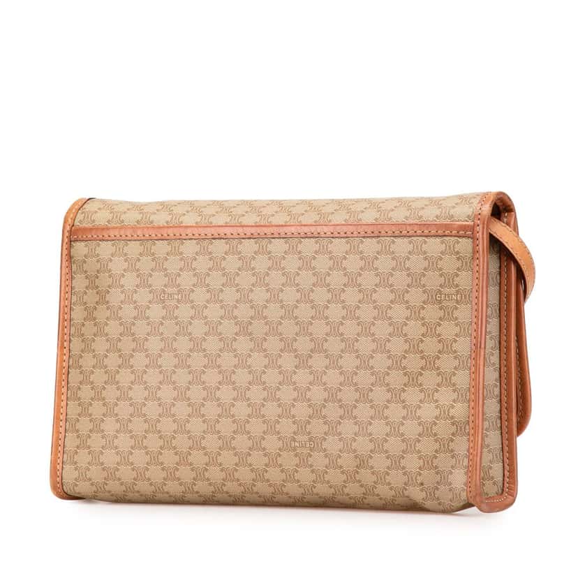 Celine Macadam Coated Canvas Crossbody Brown Canvas Good condition - Back View