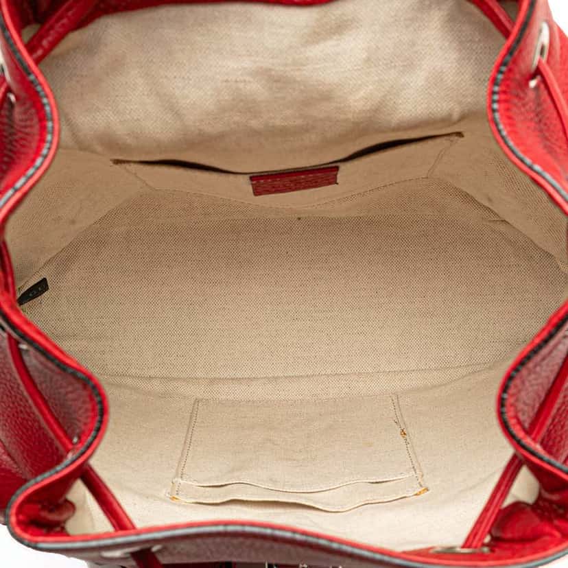 Gucci Leather Bamboo Tassel Backpack Red Leather Very good condition - Model View