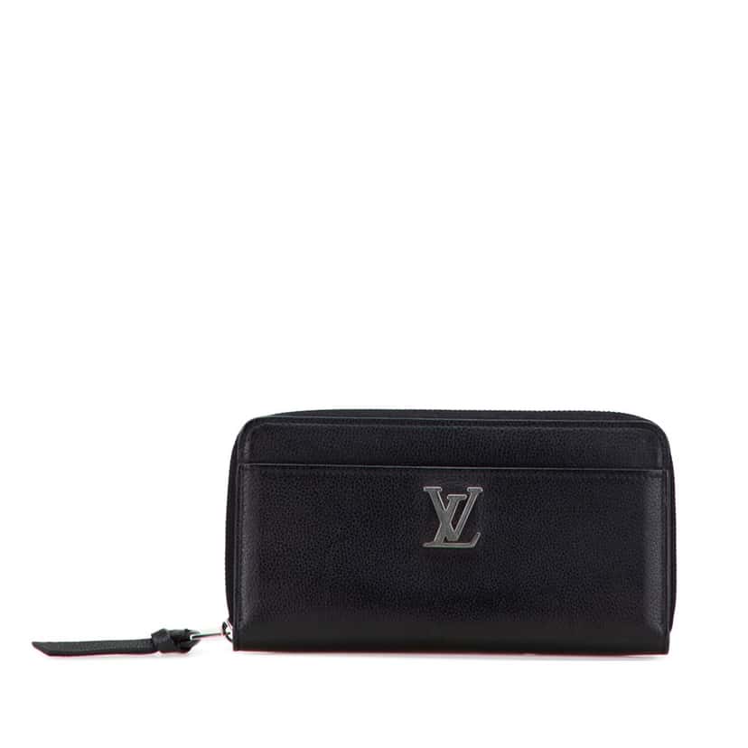 Louis Vuitton Leather Lockme Zippy Wallet Black Leather Good condition - Front View