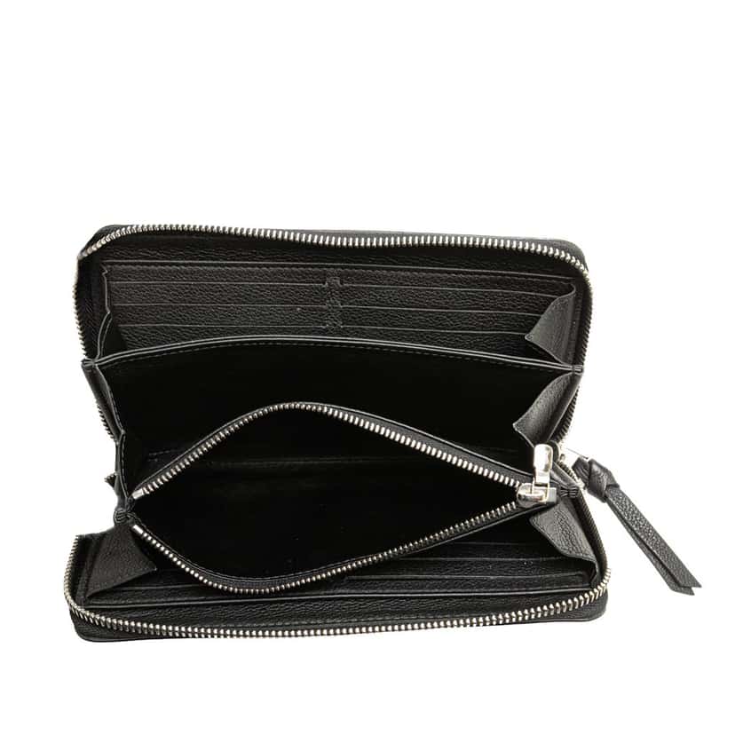 Louis Vuitton Leather Lockme Zippy Wallet Black Leather Good condition - Model View