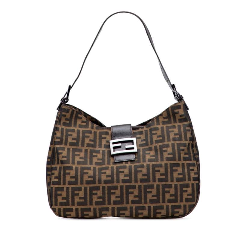 Fendi Zucca Canvas Shoulder Bag Brown Canvas Good condition - Front View