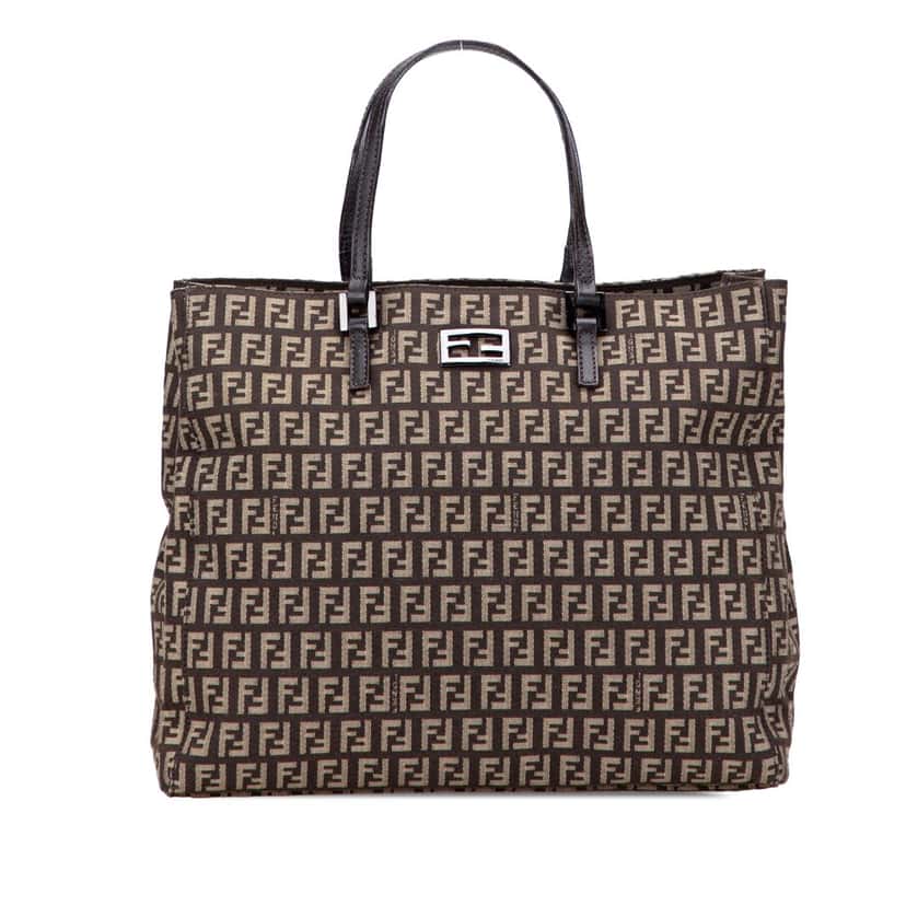 Fendi Zucchino Canvas Tote Brown Canvas Good condition - Front View