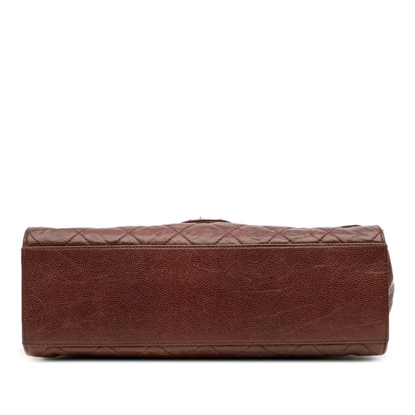 Chanel Jumbo Quilted Glazed Caviar CC Crave Flap Red Leather Good condition - Inside View