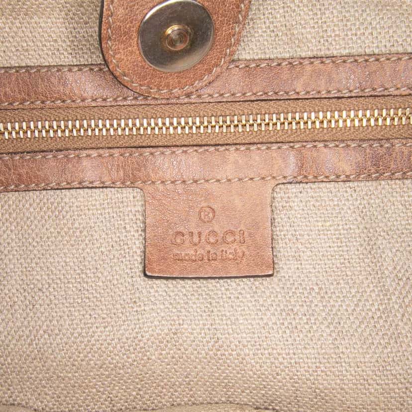 Gucci GG Canvas Bamboo Tassel Tote Brown Canvas Good condition - Box View
