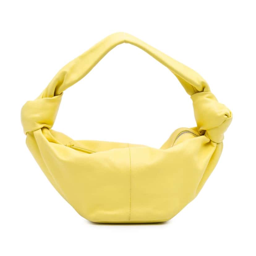 Bottega Veneta Mini Calfskin Double Knot Yellow Leather Very good condition - Front View