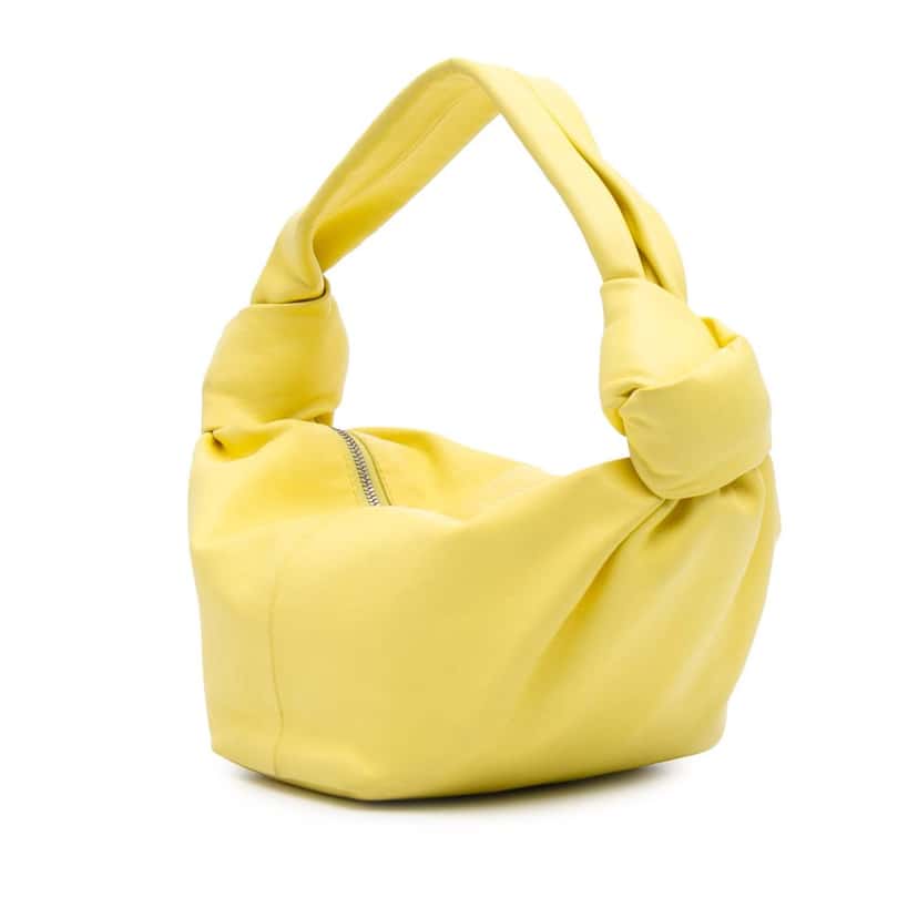 Bottega Veneta Mini Calfskin Double Knot Yellow Leather Very good condition - Back View