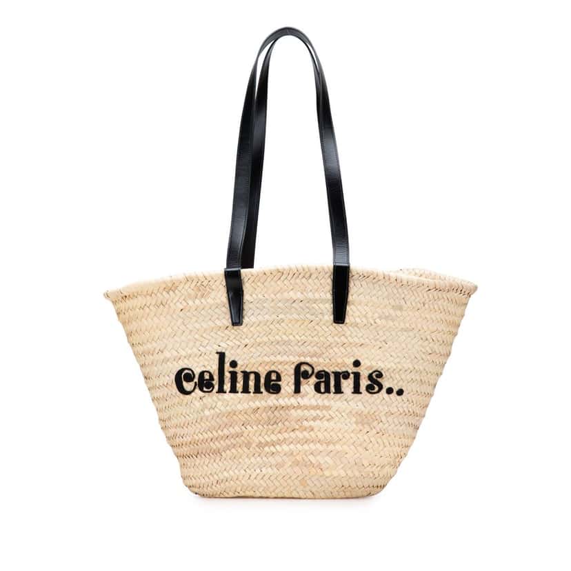 Celine Raffia Classic Panier Tote Brown Very good condition - Front View