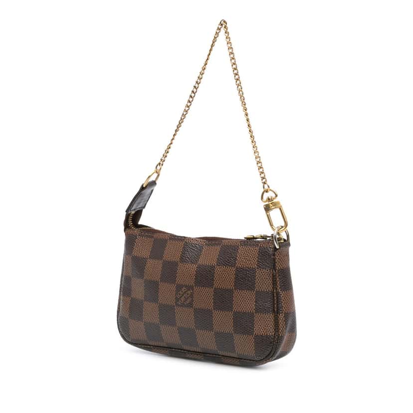 Louis Vuitton Damier Ebene Trunks and Bags Mini Pochette Accessoires Brown Canvas Good condition - Back View