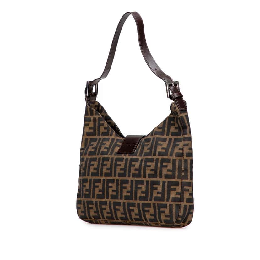 Fendi Zucca Canvas Shoulder Bag Brown Canvas Good condition - Back View