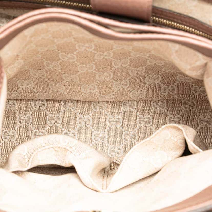 Gucci Small Pebbled Calfskin Diana Bamboo Top Handle Tote Brown Leather Good condition - Box View