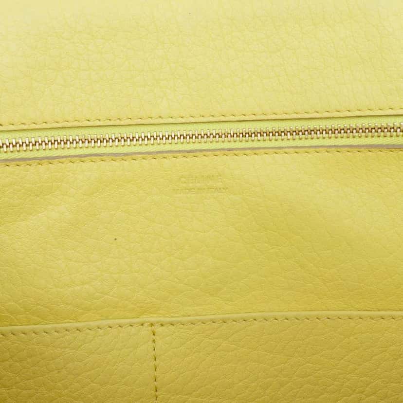 Celine Small Grained Calfskin Tie Tote Yellow Leather Good condition - Box View
