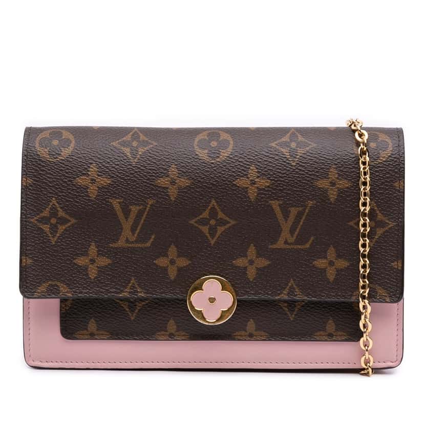 Louis Vuitton Monogram Flore Wallet On Chain Brown Canvas Good condition - Front View
