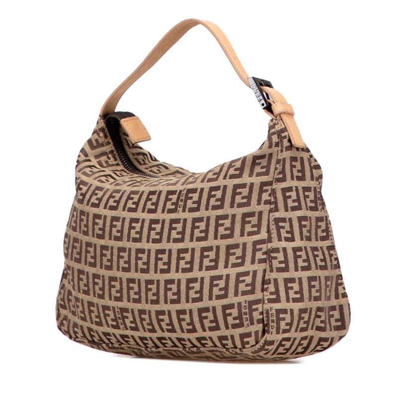 Fendi Zucchino Canvas Handbag Brown Canvas Good condition - Back View