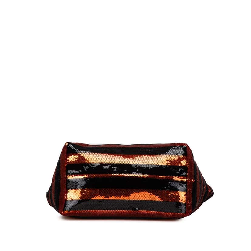 Prada Satin Sequin Stripes Tote Orange Satin Very good condition - Inside View