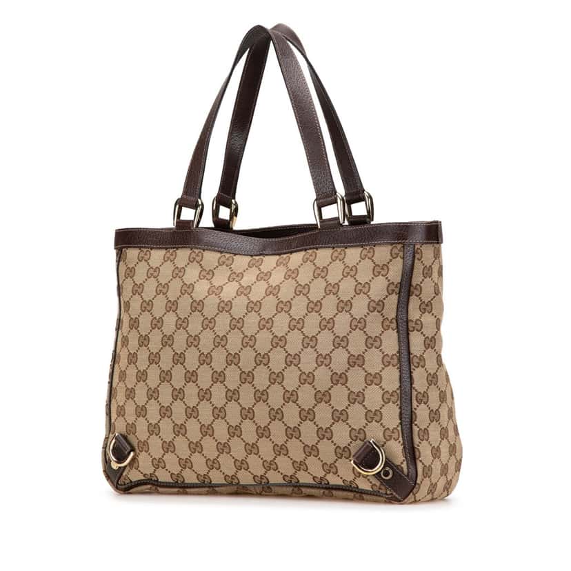 Gucci GG Canvas Abbey D Ring Tote Brown Canvas Good condition - Back View